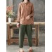 Women Cotton Pockets Elastic Waist Solid Pants Women Cotton Pockets Elastic Waist Solid Pants