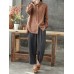 Women Cotton Pockets Elastic Waist Solid Pants Women Cotton Pockets Elastic Waist Solid Pants