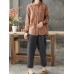 Women Cotton Pockets Elastic Waist Solid Pants Women Cotton Pockets Elastic Waist Solid Pants