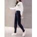 Women Pure Color Drawstring Waist Thicken Velvet Harem Pants Women Pure Color Drawstring Waist Thicken Velvet Harem Pants