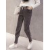Women Pure Color Drawstring Waist Thicken Velvet Harem Pants Women Pure Color Drawstring Waist Thicken Velvet Harem Pants