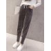 Women Pure Color Drawstring Waist Thicken Velvet Harem Pants Women Pure Color Drawstring Waist Thicken Velvet Harem Pants