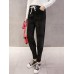 Women Pure Color Drawstring Waist Thicken Velvet Harem Pants Women Pure Color Drawstring Waist Thicken Velvet Harem Pants