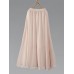 Women Polka Dot Print Elastic Waist Big Swing Hem Chiffon Maxi Skirts
