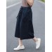 Women Casual Pure Color Cotton Wide Leg Trousers Pants