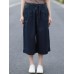 Women Casual Pure Color Cotton Wide Leg Trousers Pants