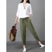 Stylish Women Drawstring Waist Solid Harem Pants