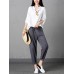 Stylish Women Drawstring Waist Solid Harem Pants