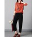 Stylish Women Drawstring Waist Solid Harem Pants