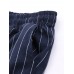 Women High Elastic Waist Striped Loose Cotton Harem Pants