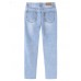 Casual Women Ripped Hole Mid Rise Cropped Jeans
