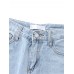 Casual Women Ripped Hole Mid Rise Cropped Jeans