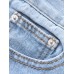 Casual Women Ripped Hole Mid Rise Cropped Jeans