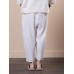 Loose Solid Harem Pants Elastic Waist Long Trousers