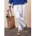Loose Solid Harem Pants Elastic Waist Long Trousers