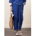 Loose Solid Harem Pants Elastic Waist Long Trousers