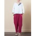 Loose Solid Harem Pants Elastic Waist Long Trousers
