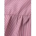 Women Short Sleeve O-neck Wide Leg Pant Loose Casual Plaid Jumpsuit