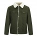 Mens Fleece Liner Thick Warm Chest Pockets Single Breasted Winter Jacket