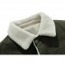Mens Fleece Liner Thick Warm Chest Pockets Single Breasted Winter Jacket