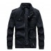 Mens Cotton Outdoor Casual Stand Collar Multi-pocket Autumn Jacket