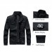 Mens Cotton Outdoor Casual Stand Collar Multi-pocket Autumn Jacket
