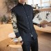 Mens Chinese Style Embroidery Printed Mandarin Collar Vintage Chic Jacket