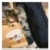 Mens Chinese Style Embroidery Printed Mandarin Collar Vintage Chic Jacket