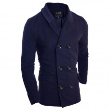 Mens Double Breasted Winter Trench Pea Coat