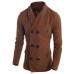 Mens Double Breasted Winter Trench Pea Coat