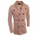 Mens Double Breasted Winter Trench Pea Coat