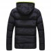 Mens Winter Thermal Contrast Color Outdoor Warm Hooded Padded Jacket