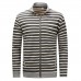 Mens Striped Printing Autumn Stand Collar Jacket Cotton Zipper Sweaters
