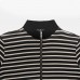 Mens Striped Printing Autumn Stand Collar Jacket Cotton Zipper Sweaters