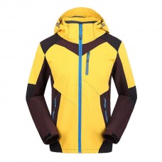 Mens Splicing Color Windproof Waterproof Soft Shell Sport Outdoor Jacket
