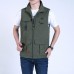 Mens Fashion Multi Pockets Solid Color Loose Fit Casual Vest