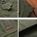 Mens Fashion Multi Pockets Solid Color Loose Fit Casual Vest