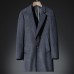 Mens Wool Business Mid-long Casual Suit Collar Single-breasted Trench Coats