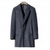 Mens Wool Business Mid-long Casual Suit Collar Single-breasted Trench Coats