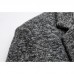 Mens Mid Long Solid Color Single Breasted Slim Fit Casual Business Woollen Trench Coat