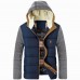 Thickened Windproof Warm Coat Casual Cotton Padded Hooded Patchwork Jacket