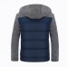 Thickened Windproof Warm Coat Casual Cotton Padded Hooded Patchwork Jacket