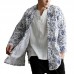 Mens Casual National Linen Kimono Cardigans Coat Streetwear Open Loose Jacket