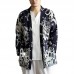 Mens Casual National Linen Kimono Cardigans Coat Streetwear Open Loose Jacket