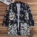 Mens Casual National Linen Kimono Cardigans Coat Streetwear Open Loose Jacket