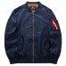 ASSTSERIES Mens Spring Autumn Casual Sport Flight Jacket Pure Color Bomber Jacket Big Size