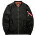ASSTSERIES Mens Spring Autumn Casual Sport Flight Jacket Pure Color Bomber Jacket Big Size