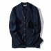 Vintage Chinese Style Linen Cotton Band Collar Casual Autumn Coats for Men