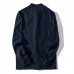 Vintage Chinese Style Linen Cotton Band Collar Casual Autumn Coats for Men