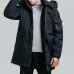 Mens Winter Mid Long Cotton Padded Hooded Thick Warm Jacket Casual Parka
